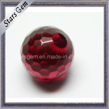 Red Fancy Checker Cut Round Ball with Hole